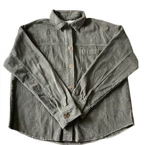 Aeropostale Olive Corduroy Button Down Shirt Jacket